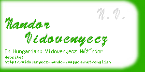 nandor vidovenyecz business card